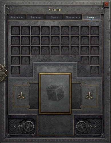 Stackable runes stash tab in Diablo 2 Resurrected