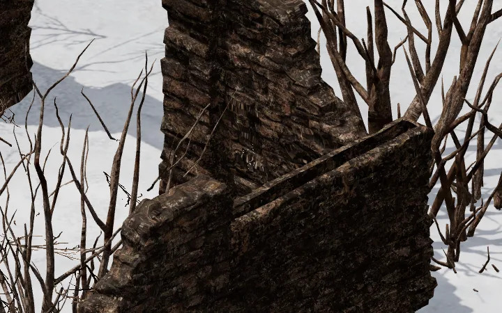 Costdownkevin chalk stick figure on a wall in Act 5 ruins (Frigid Highlands, Arreat Plateau, Frozen Tundra), Diablo 2 Resurrected HD